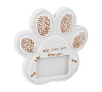 SKISUNO Pet Memorial Stone Durable Cement 15x15cm Paw Shaped Plaque for Outdoor Use on Lawns and Patios