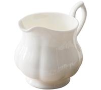 SKISUNO Pichet à Lait en Céramique Blanc 230ml Multi-usages pour Boutique de Desserts ou Café, Facile à Nettoyer Design Élégant et Prise Confortable