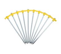 SKISUNO Piquets De Tente D'extérieur Allongés en Acier Inoxydable 10pcs Jaunes, Résistants Au Vent, Lot de 10 Clous De Sol Robustes pour Camping, Randonnée Et Fixation De Tentes en Plein Air