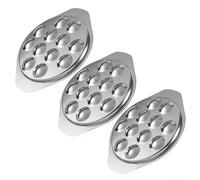 SKISUNO Plaques à Escargots Plat à Compartiments Lot de 3 en Acier Inoxydable Argenté pour Servir Fruits et Olives, Design Lisse Facile à Déplacer