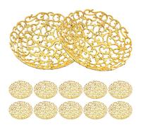 SKISUNO Plateau de Service 12pcs Vaisselle Ramadan en Plastique Or Pratique et Décoratif Design Simple et Élégant pour Fêtes Eid Mubarak pour Salle à Manger