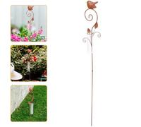 SKISUNO Pluviomètre Décoratif en Fer et Verre avec Piquet Marron pour Jardin et Patio, Mesure Précise des Précipitations, Style Créatif et Lumineux