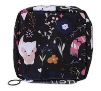 SKISUNO Pochette de Rangement pour Serviettes Hygiéniques en Nylon Fermeture Éclair, Design Mignon et Portable, pour Pièces et Protections Féminines