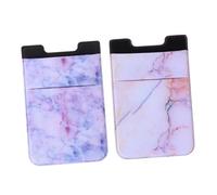 SKISUNO Pochette pour Téléphone Adhésive Multifonction Support de Téléphone Adhésif Porte-Cartes Lot de 2 Marbre Rouge et Violet Format Standard