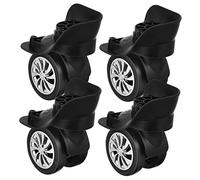 SKISUNO Roue de Valise Pivotante, 4 Pièces de Rechange pour Valise, Plastique Noir, Rotation Flexible et Faible Usure pour DIY