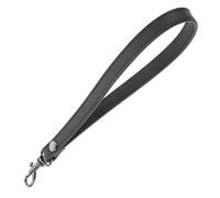 SKISUNO Sangle de Poignet Téléphone et Caméra Cuir Synthétique Noir à Texture Croisée Lanière Pratique pour Clés et Pochette Accessoire et Confortable pour Usage
