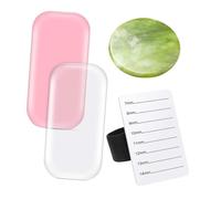 SKISUNO Set Accessoires pour Extensions de Cils avec Plateau Jade Vert Porte-colle Silicone et Stickers Frontaux Rose et Blanc Outil pour Salon et Usage Domestique