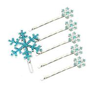 SKISUNO Set de 6 Épingles à Cheveux en Cristal Argentées Forme Flocon de Neige Élégantes et Délicates en Alliage Antirouille pour Femmes, pour Bal et Anniversaire