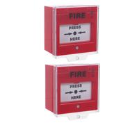 SKISUNO sirène d'alerte d'urgence système d'alarme Incendie, 2 Ensembles, Bouton Manuel, Plastique Rouge, pour Habitation et Bureau, Identification Efficace des menaces