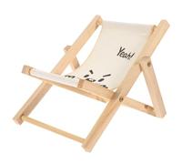 SKISUNO Support pour Téléphone Portable de Chaise de Plage en Bois et Tissu, Support Stable pour Mobile, Décoration de Bureau Adorable et Fonctionnelle