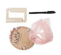 SKISUNO Tableau d'Annonce de Naissance en Bois Vierge avec Marqueur à Encre Panneau Personnalisé avec Prénom de Bébé Accessoire Déco Chambre -Né Souvenir Naissance pour Garçons et