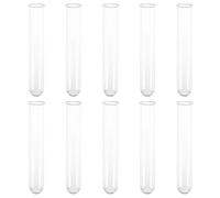 SKISUNO Tube à Essai en Verre 10 Pièces Diamètre 20 MM Longueur 120 MM Rebord Roulé pour Analyses Scientifiques à L'École