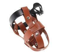 SKISUNO Vintage PU avec Filet Antichoc Support Aluminium pour VTT Randonnée et Camping Maintien Sécurisé Bouteille Marron