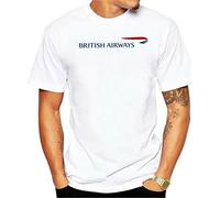 Skit tles British Airways Aeroplane Retro Fan Inspired Plane Mens T Shirt White L