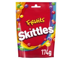 SKITTLES - Bonbons Goût Fruits - Cassis, Citron, Citron vert, Orange & Fraise - 174g