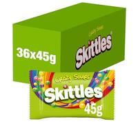 SKITTLES Crazy Sours - Bonbons au Goût Fruits acidulés - Bonbons à Partager - Grand format contenant 36 sachets de 45g - 1,620kg