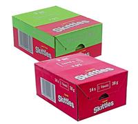 Skittles Noir kaubonbon Kit, Lot de 2, fruits et Crazy Sours, 2 saveurs, kaudragees, 28 Packs kaubonbons à 38 g
