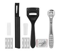 Skiving Knife Leather Craft Tool Durable Ergonomic Handle Well Balanced Cutting Knife for Leathercraft DIY Projects Alloy Steel 3 Sets with Replaceable Blades