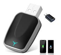 SKJJM Adaptateur Carplay sans Fil, Adaptateur Carplay, Android Auto Wireless, 2-in-1 Connexion à Canaux, Mini et Stable,Connexion Automatique,USB et USB-C,Compatible iOS10+ & Android11+