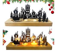 SKJJM Chandelier Noel Bougie Decorative, Bougeoir De NoëL avec Plateau pour 4 Bougies Chauffe-Plat, Bougeoir Couronne De L'Avent, pour LumièRes De NoëL Et DéCorations De L'Avent Garland