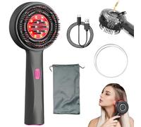 SKJJM Kopfmassagegerät Elektrisch, 2 in 1 Kopfhaut Massagebürste Elektrisch, 3 Modi Elektrische Haarbürste mit Rotlicht Serum-Flüssigkeitskabine, Scalp Massager zur Massage und Kopfhautpflege