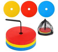 SKJJM Lot de 24 Disques de Marquage Plat, avec Support de Rangement, 15cm Disque D'entraînement de Footbal- Antidérapants et Souples, Plot Sport pour Football, Basket, Handball et Plus