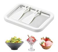 SKJJM Machine à Crème Glacée Instantanée, Ice Roll Plaqueen, Machine à Glace Roulée avec 2 Spatules, Appareil à Glace DIY pour La Fabrication de Crème Glacée, Gelato, Fruits, Milkshake (Blanc)