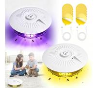 SKJJM Piège à Puces, 2 PCS Lit Piège à Puces Dôme avec 10 Disques de Colle, Pièges à Lampe Anti-Puces avec 4 Modes Déclairage, Lampe Piège à Pucess de Glu pour Chambre, Cuisine, Salon