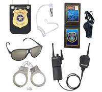SKJJM Police Costume Accessoires, Policier Badge Menottes en Métal, Policier Badge Menottes en Métal, 7 Pièces, Costume De Police pour Enfants, Équipement De Police, Menottes pour Enfants