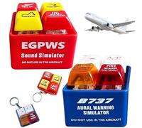 SKJJM Porte-clés D'alerte Pilote et Équipage, Pilot and Crew Alert Keychain, Simulateur Sonore D'avertissement EGPWS, Petit Porte-Clés de Cockpit D'aviation avec Lumière LED Brillante