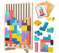 SKJJM Puzzle en Bois Tetris, Coloré Blocs Géométriques Tetris, Intelligence Jigsaw, Jeux Montessori 3 4 5 6 Ans, Intelligence Jigsaw,Cerveau Jouet, Coloré Blocs Géométriques Tetris,Cadeau pour Enfant