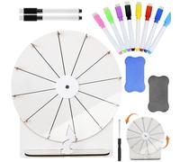 SKJJM Roue de la Fortune à Tourner, 30cm 12 Slots Roue de Prix en Bois avec Gomme, Roue de la Chance avec Gomme et Marqueur,Roue de Jeu de Mariage, pour Jeux de Mots, Carnaval, Fête, Mariage