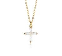 SKJUBLPG Collier avec pendentif croix multicouche vintage pour femme, adjustable, Cristal