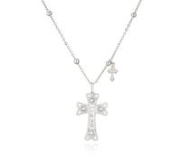 SKJUBLPG Collier avec pendentif en forme de croix pour femme, chaîne de perles, bijoux de fête punk, adjustable, Cristal