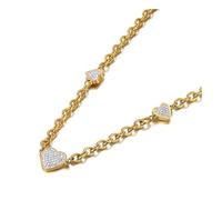 SKJUBLPG Collier avec pendentif en forme de cœur blanc tendance pour femmes et filles, adjustable, Cristal