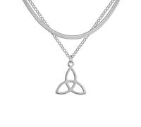 SKJUBLPG Collier Pendentif Argent Bijoux Hommes Femmes Necklace Pendentif Chaîne Collier Pour Femmes Collier Chaîne Bijoux Celticknotsteel