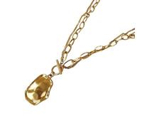 SKJUBLPG Collier rétro avec boucle multicouche OT - Chaîne épaisse - Pendentif irrégulier - Bijoux Hip Hop pour femme