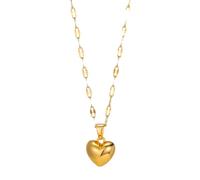 SKJUBLPG Collier tendance avec pendentif cœur creux pour femme, adjustable, Cristal