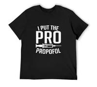 SKKCOR DYYSKE Men's Aija Propofol Funny Anesthesia Assistant Unisex Reguler T-Shirts Black S