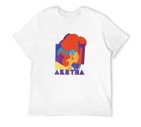 SKKCOR DYYSKE Men's Aretha Franklin Milton Graphic T-Shirt White L