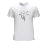 SKKCOR DYYSKE Men's Gary Numan Silver Exile Logo Black Cotton T-Shirts White L