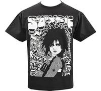 SKKCOR DYYSKE Men's Gothic T Shirt Siouxsie Sioux & The Banshees Post Punk Goth Gig Flyer Black XXL