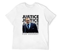 SKKCOR DYYSKE Men's Justice for Johnny Depp T-Shirts White XL