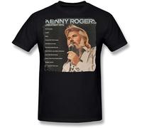 SKKCOR DYYSKE Men's Kenny Rogers Poster Casual T Shirt Print Tops Black 3XL