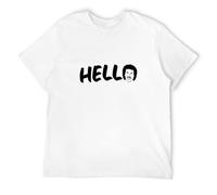 SKKCOR DYYSKE Men's Lionel Richie Hello Face Sketch Adult Grey T Shirt White XL