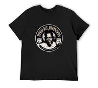 SKKCOR DYYSKE Men's Sleeve Robert Johnson Blues Guitar Crossroads Devil T-Shirts Black L