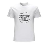 SKKCOR DYYSKE Men's Stiff Records Screen Printed Punk New Wave - Costello Ian Dury The Damned Casual T Shirt Print Tops White 3XL