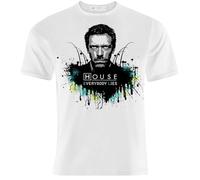 SKKCOR DYYSKE Mens T-Shirt Dr House Medical Division Inspired Everybody Lies! White M