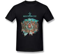SKKCOR DYYSKE Men'Ss Blue Oyster Cult Fire of Unknown Origin Casual T Shirt Print Tops Black 3XL