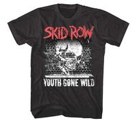 SKKCOR DYYSKE Skid Row Youth Gone Wild Graffiti Skull Mens T Shirt Heavy Metal Band Tour Merch Black 3XL